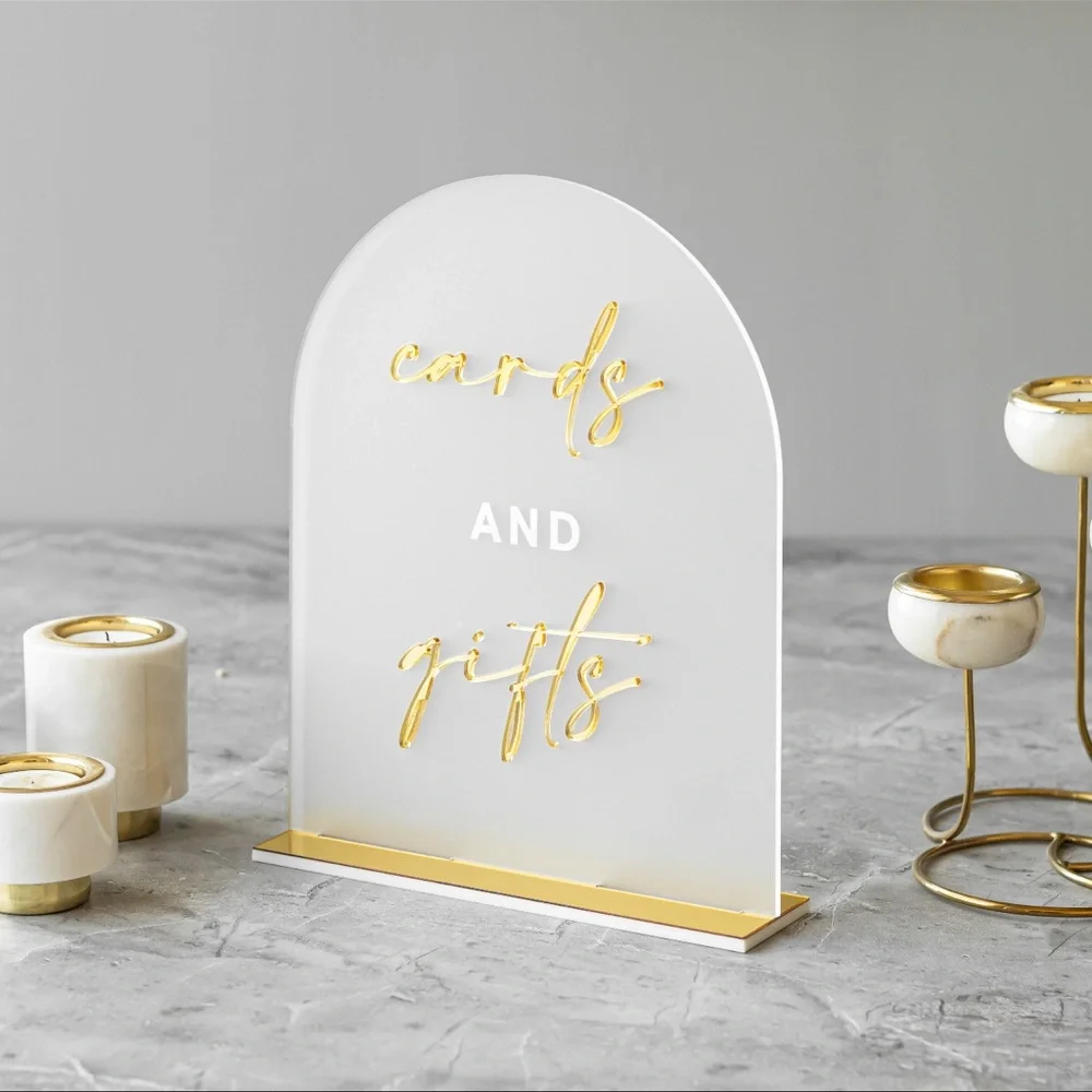Gold and Clear Wedding Signage Set